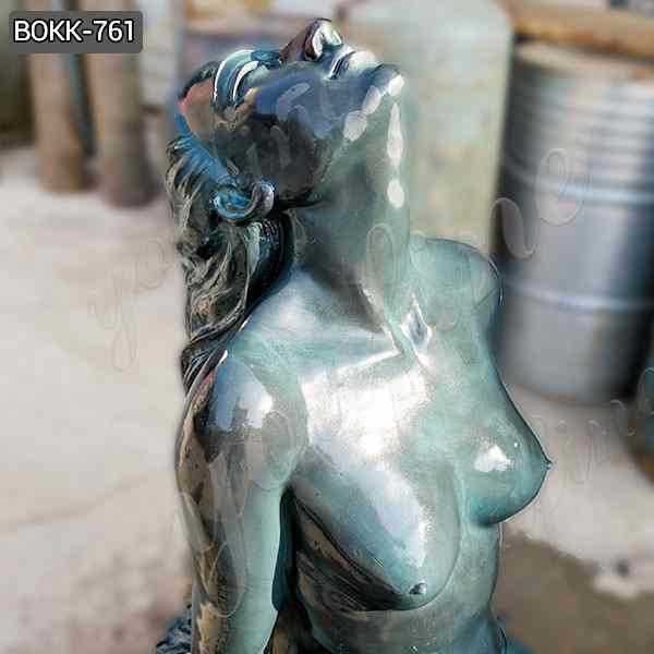 Outdoor Solid Bronze Sitting Mermaid Statue Decor for Sale