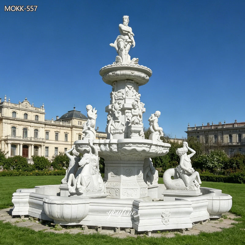Large Marble Poseidon Fountain MOKK-557