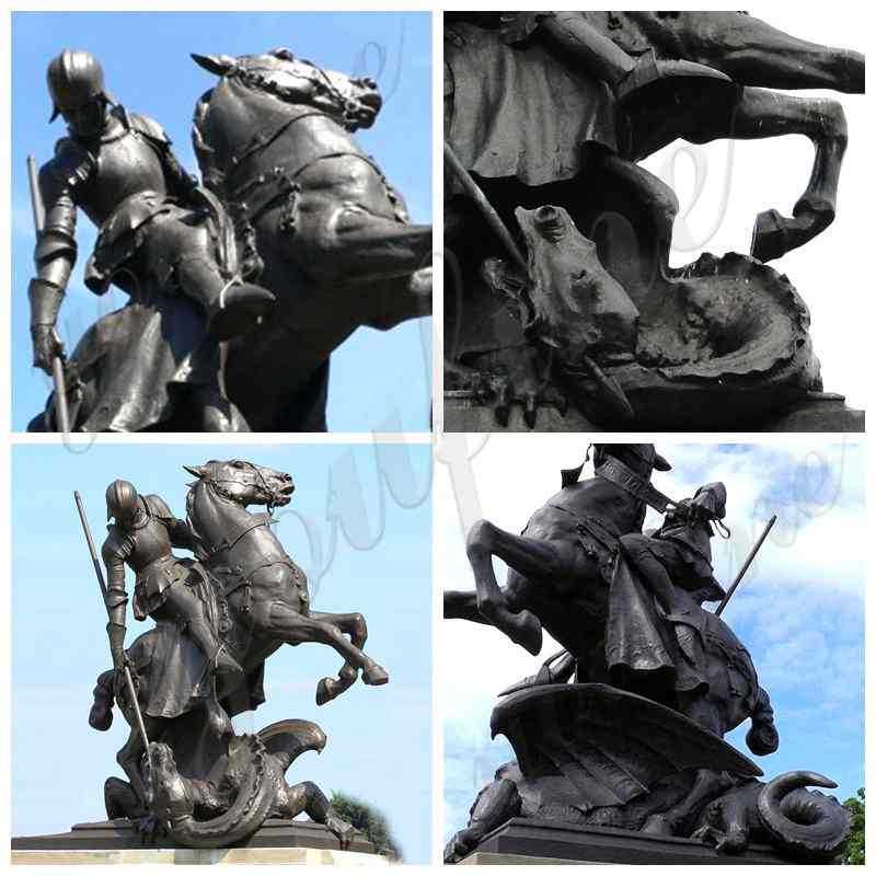 Saint George killing the dragon statue