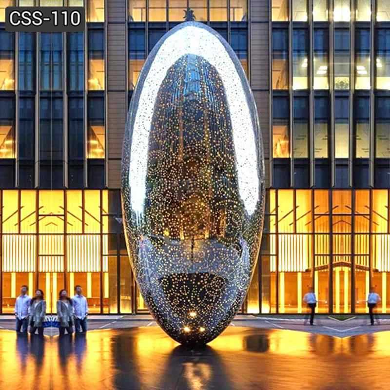 Beautiful Stainless Steel Metal Oval Sculpture with Lights Supplier CSS-110