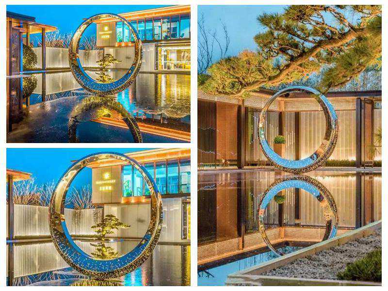 Stainless Steel Metal Sculpture with Lighting for Sale
