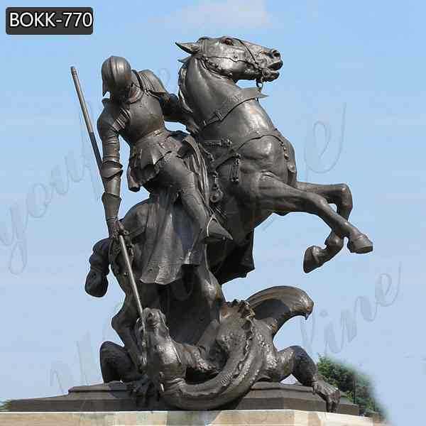 Western Famous Bronze St George Statue with Dragon for Sale