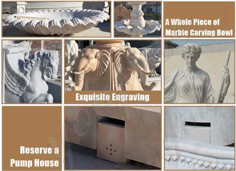 White Marble Water Garden Fountain with Poseidon Statue