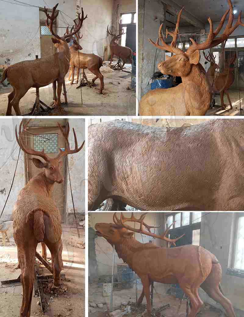 bronze deer statue
