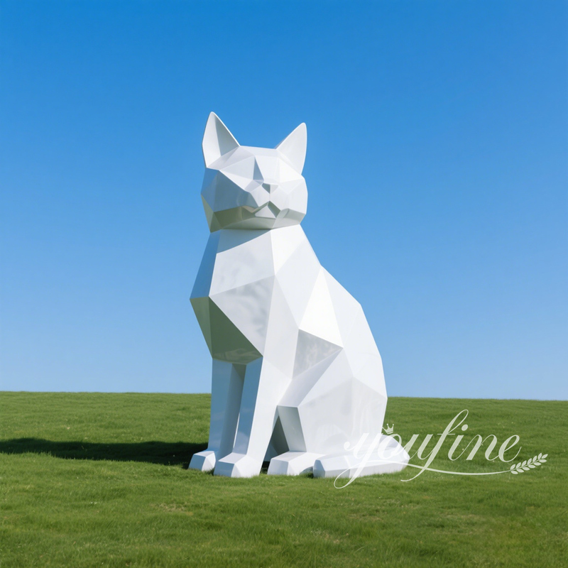 large steel cat sculpture