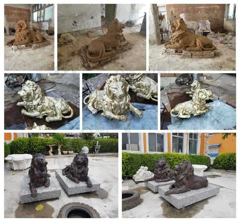 life size bronze lion statue