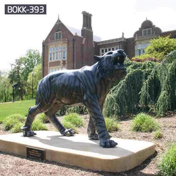 Life Size Outdoor Garden Black Bronze Tiger Sculpture for Sale BOKK-393