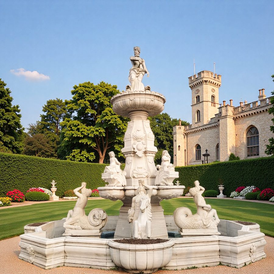 marble Poseidon Statue Fountain factory supplier