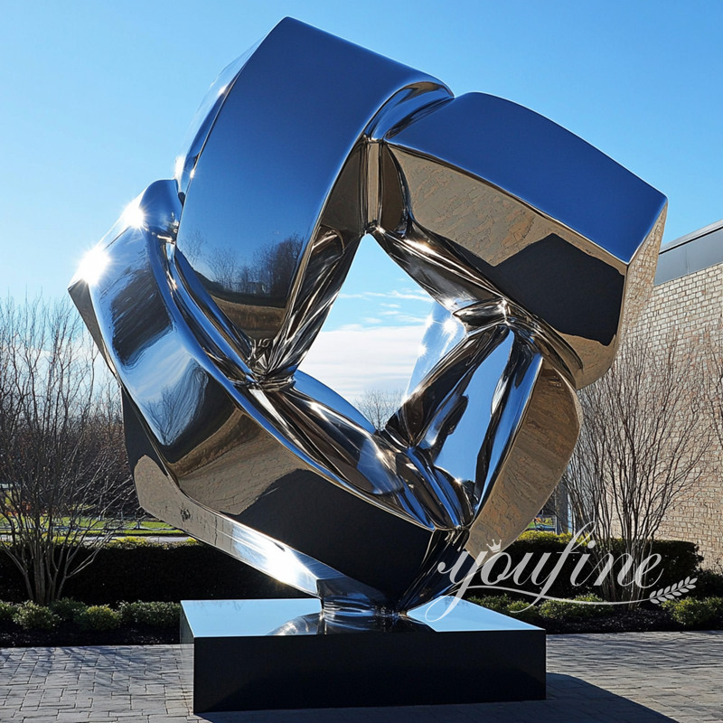 outdoor metal cube sculpture