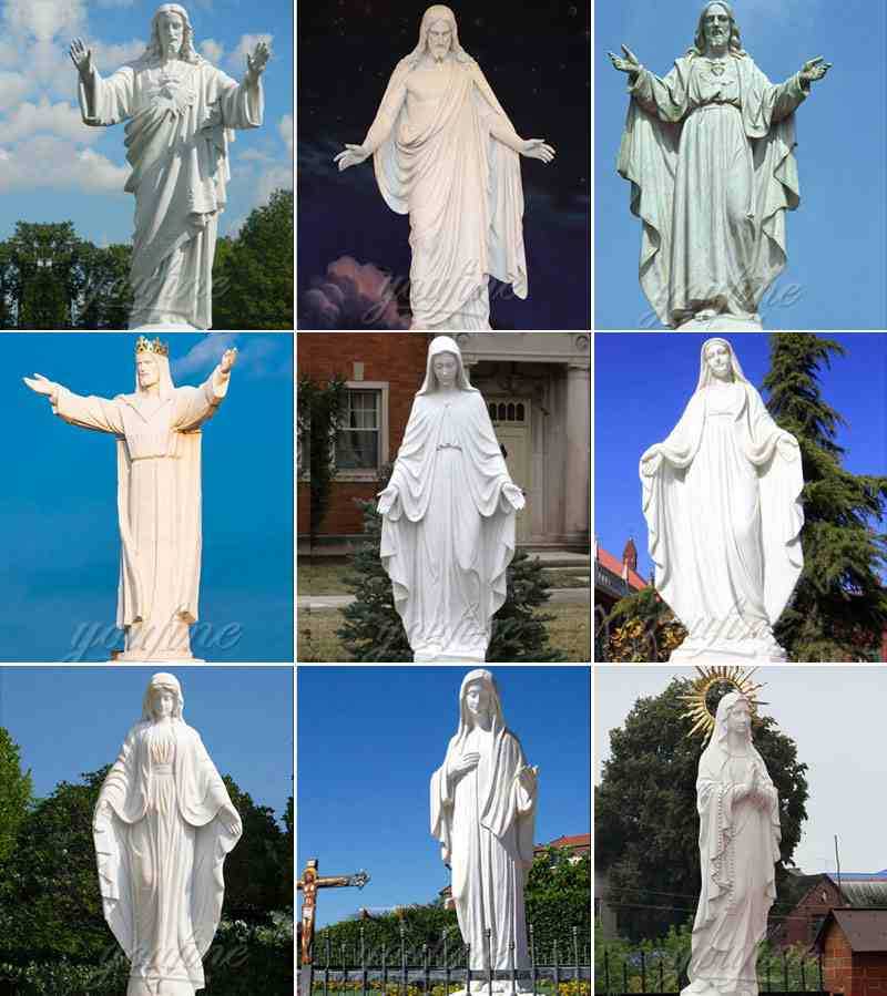 outdoor statues of mary ans jesus