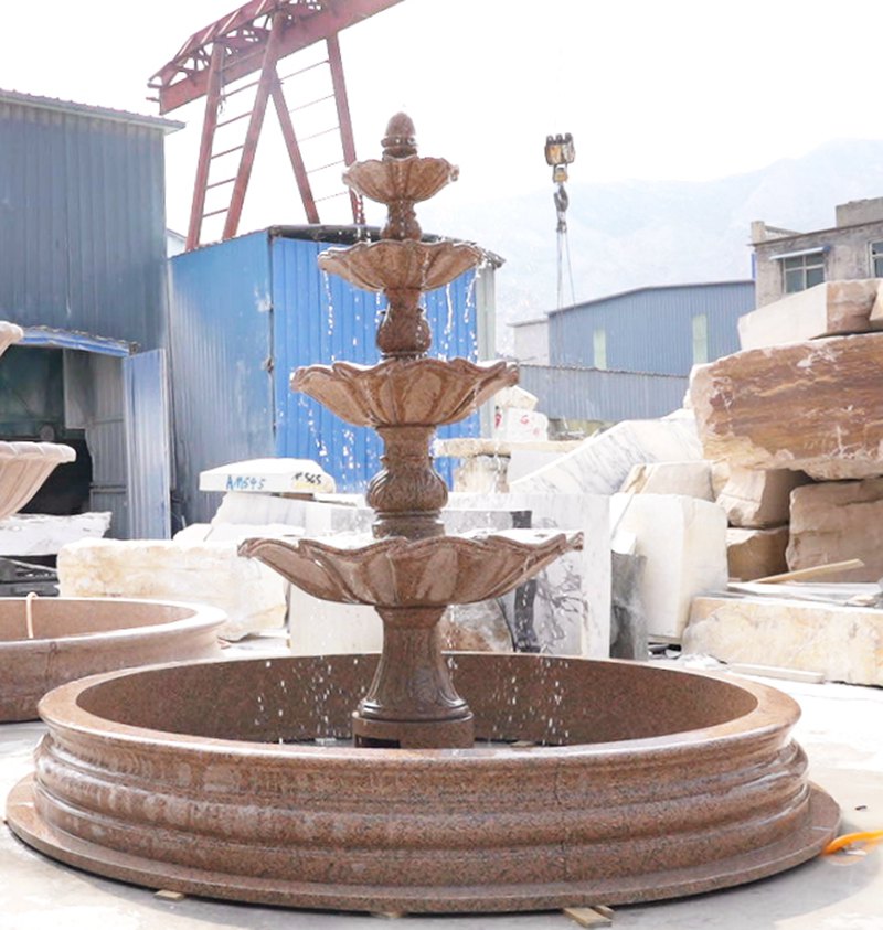 stone tiered water fountains