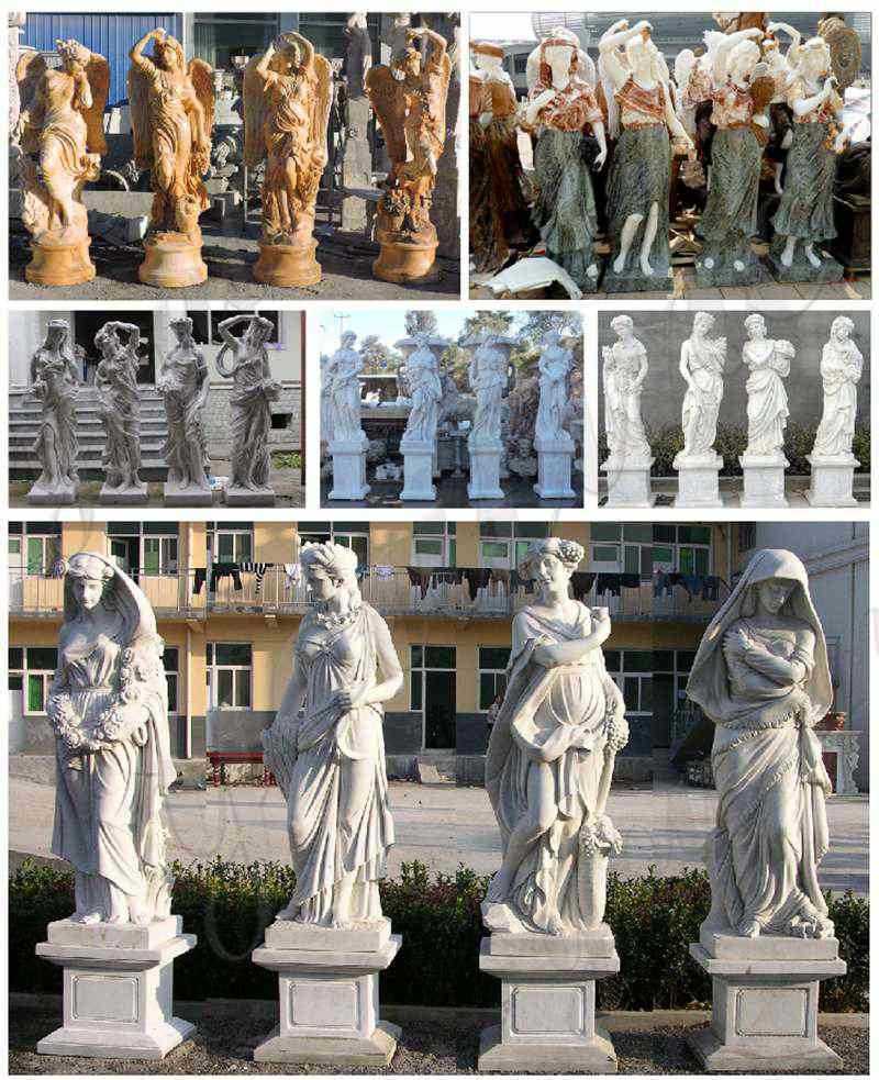 the four goddesses of the seasons statues