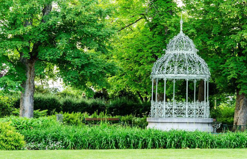 white gazebo wrought iron