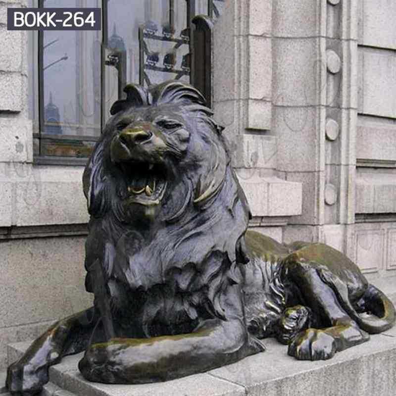 Western Life Size Bronze Lion Statues for Front Porch for Sale BOKK-264