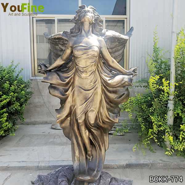 Beautiful Casting Life Size Bronze Flying Angel Lady Statue for Sale