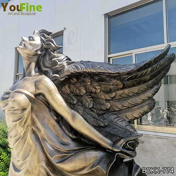 Beautiful Life Size Bronze Flying Angel Lady Statue for Sale