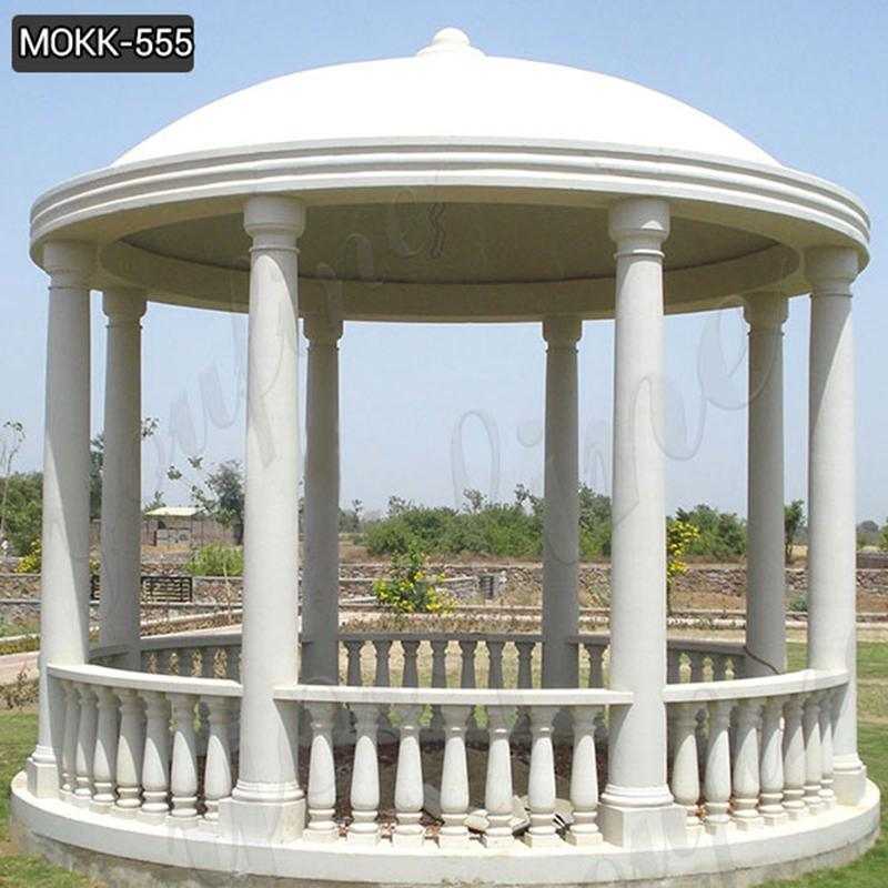 Beautiful Roman Style White Marble Columns Gazebo for Sale MOKK-555