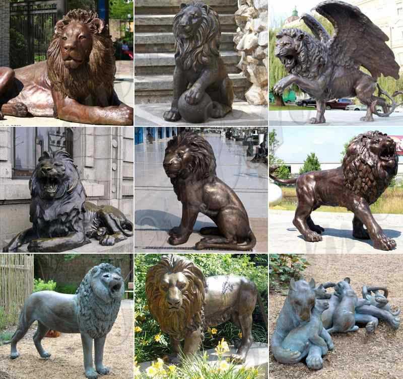 Casting Bronze Lion Statue for Outdoor Driveway