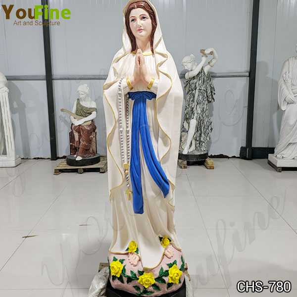 Colorful Life Size Marble Blessed Mother Mary Statue Made from China Factory