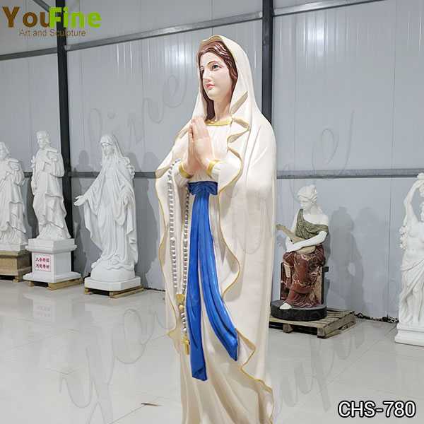 Colorful Life Size Marble Blessed Mother Mary Statue