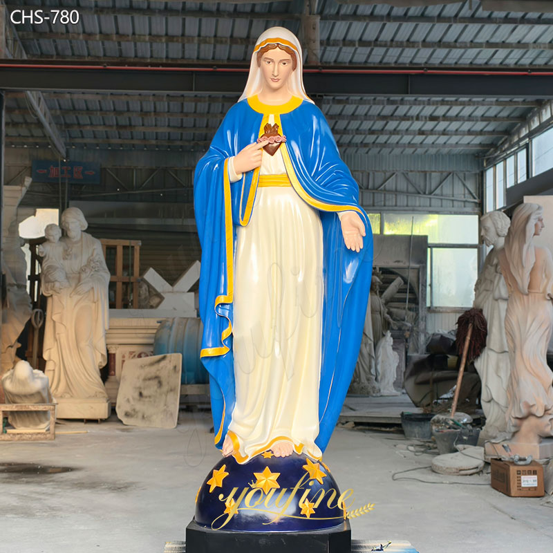 Colorful Marble Mother Mary Statue