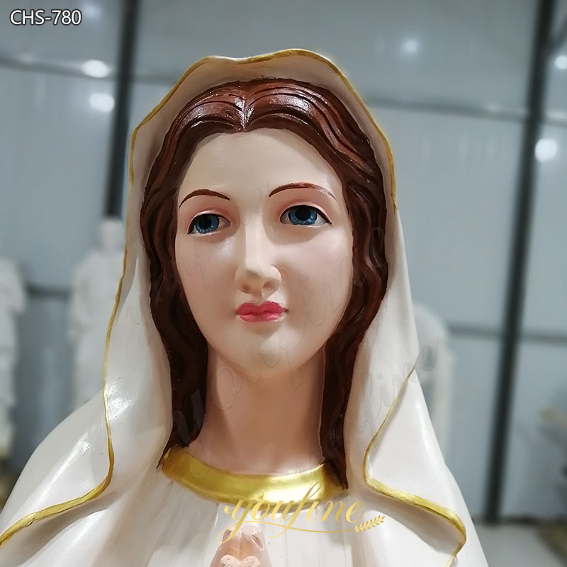Colorful Mother Mary Statue details