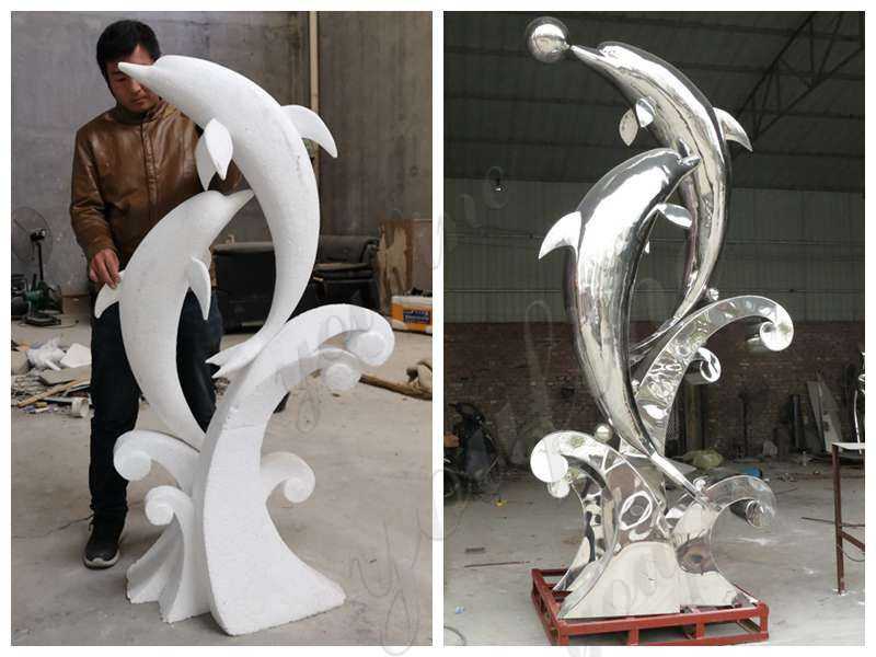 Dolphin Stainless Steel Sculpture