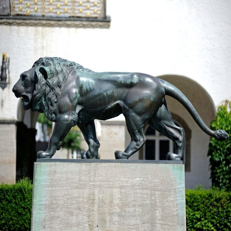 Famous Art Nouveau lion statue