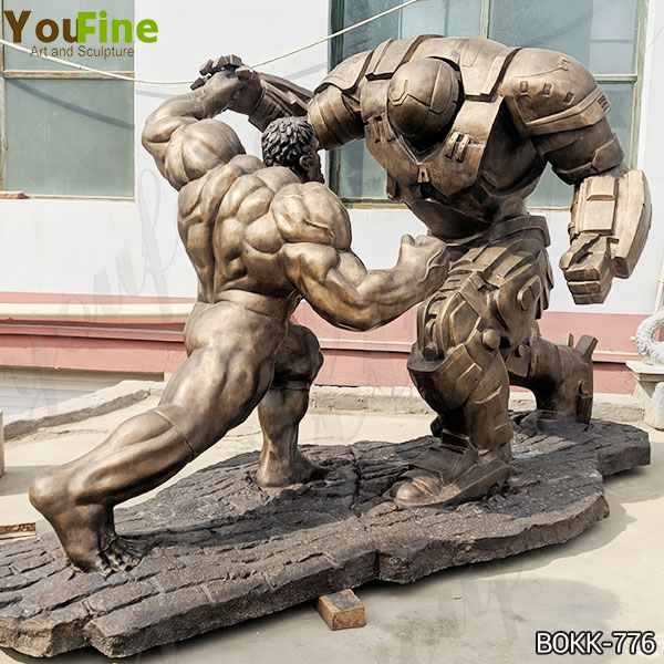Bronze Hulk and Samurai Statue
