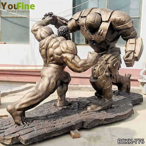 Famous Movie Star Large Bronze Hulk and Samurai Statue