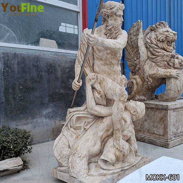 Famous Museum Reproduction of Neptune Calming the Waves Marble Statue