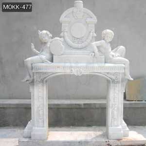 Marble Fireplace with Sitting Children Statue
