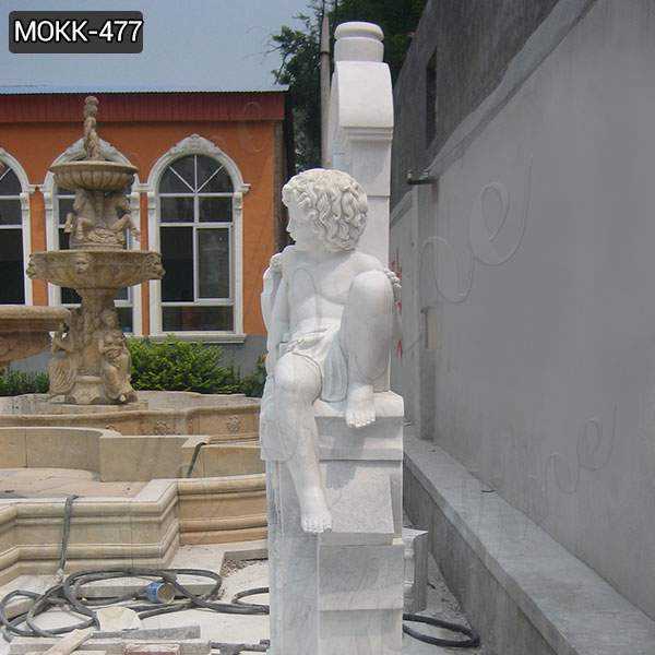 Marble Fireplace with Sitting Children Statue