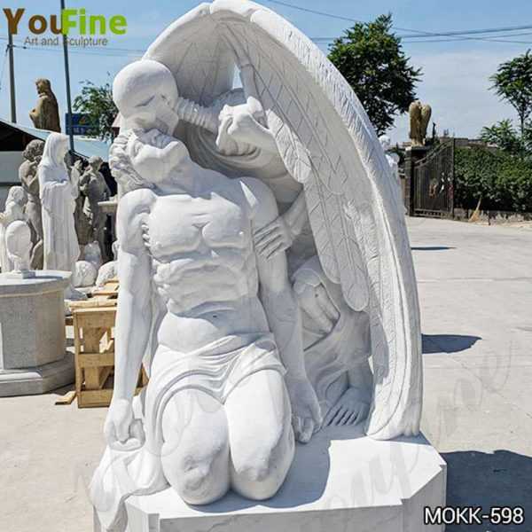 Hand Carved Marble The Kiss of Death Statue for Sale