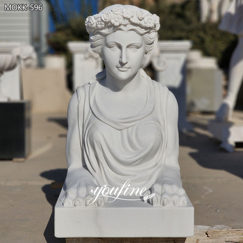 large White Marble Sphinx Statue