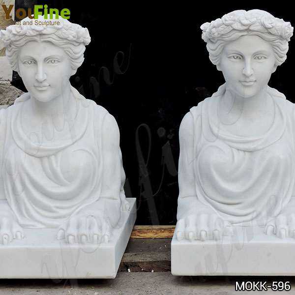 White Marble Sphinx Statues for Yard