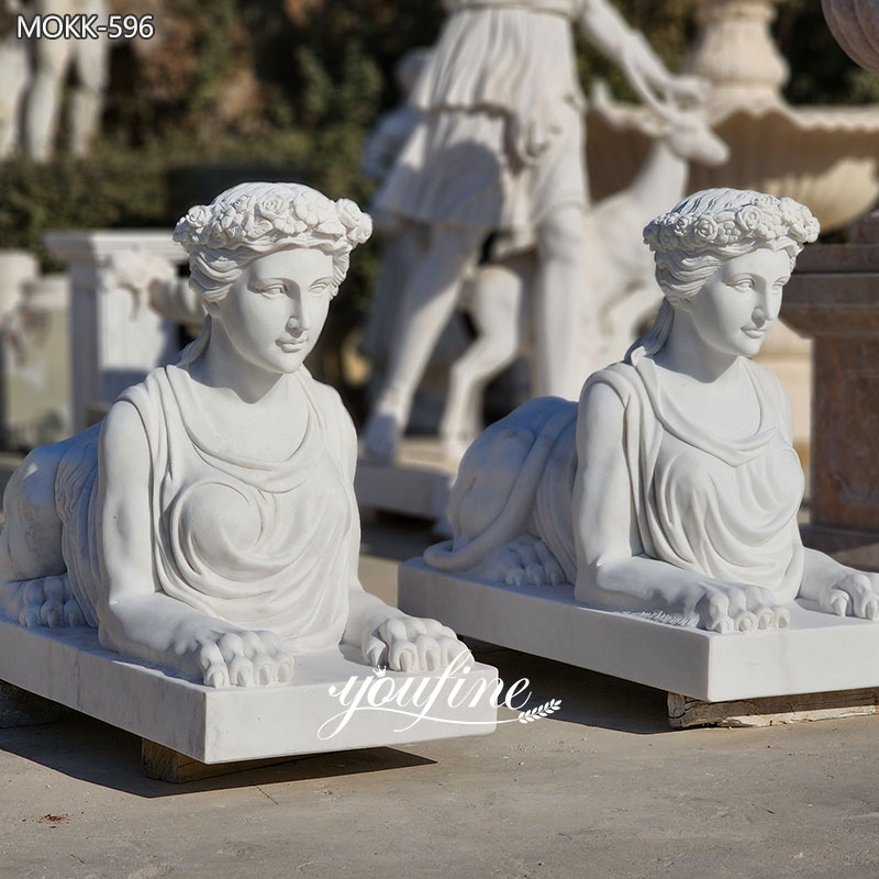 White Marble Sphinx Statues