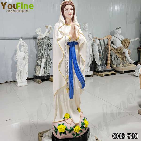 Colorful Life Size Marble Blessed Mother Mary Statue Made from China Factory CHS-780