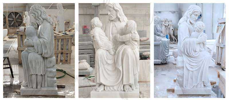 Marble Statue of Jesus with the Children