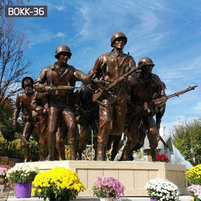Life Size Bronze Sergeant Military Statue for Outdoor Garden Supplier