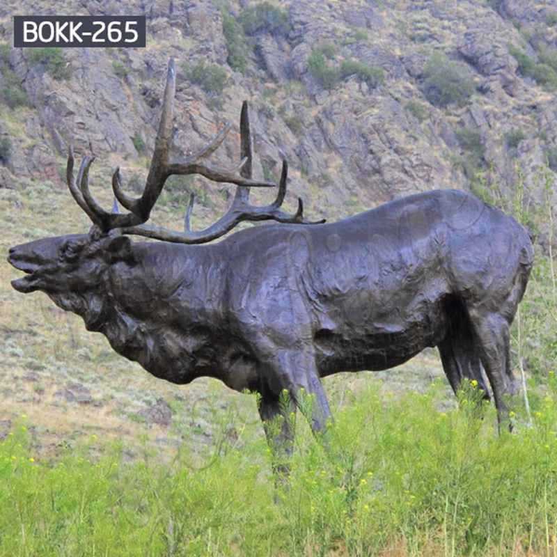 Life Size Bronze Elk Garden Statue BOKK-265