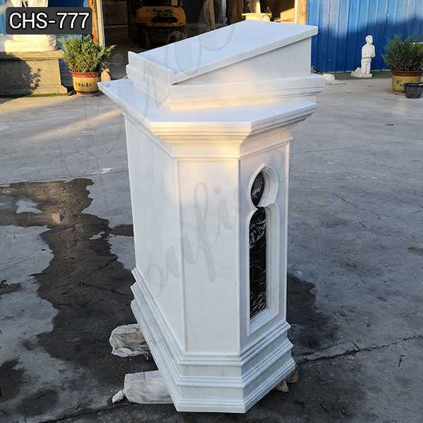 Custom Made White Marble Pulpit for Catholic Church Decor Supplier CHS