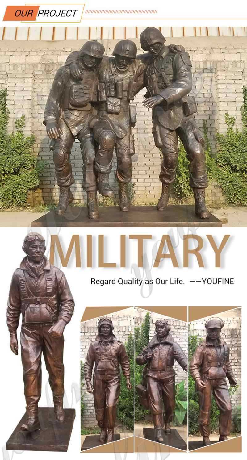 bronze milltary statues