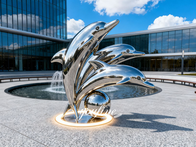 dolphin sculpture for sqaure decor