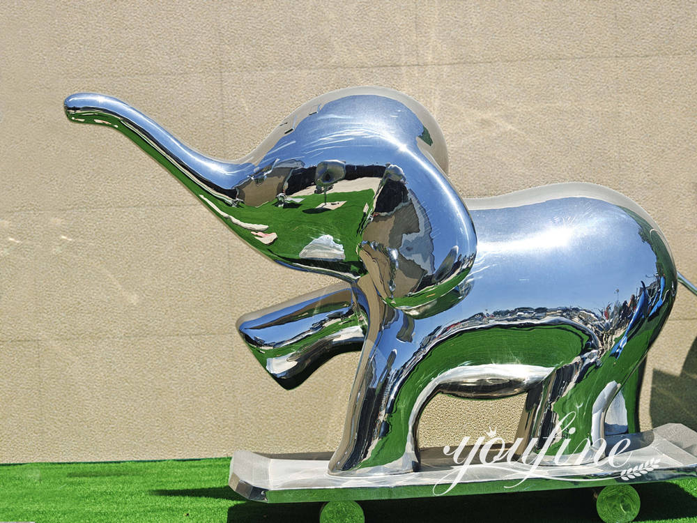 finished stainless steel elephant sculpture at YouFine Factory
