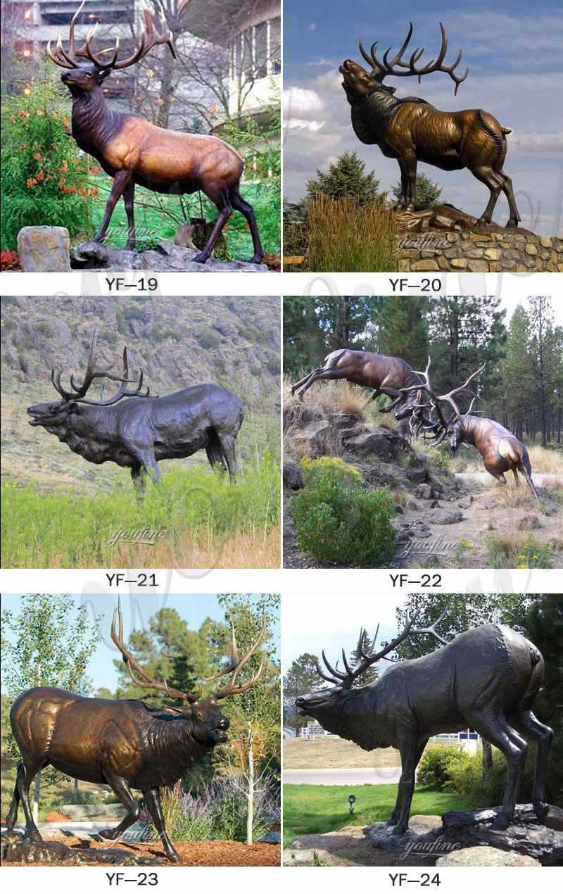 life size bronze elk statue for sale