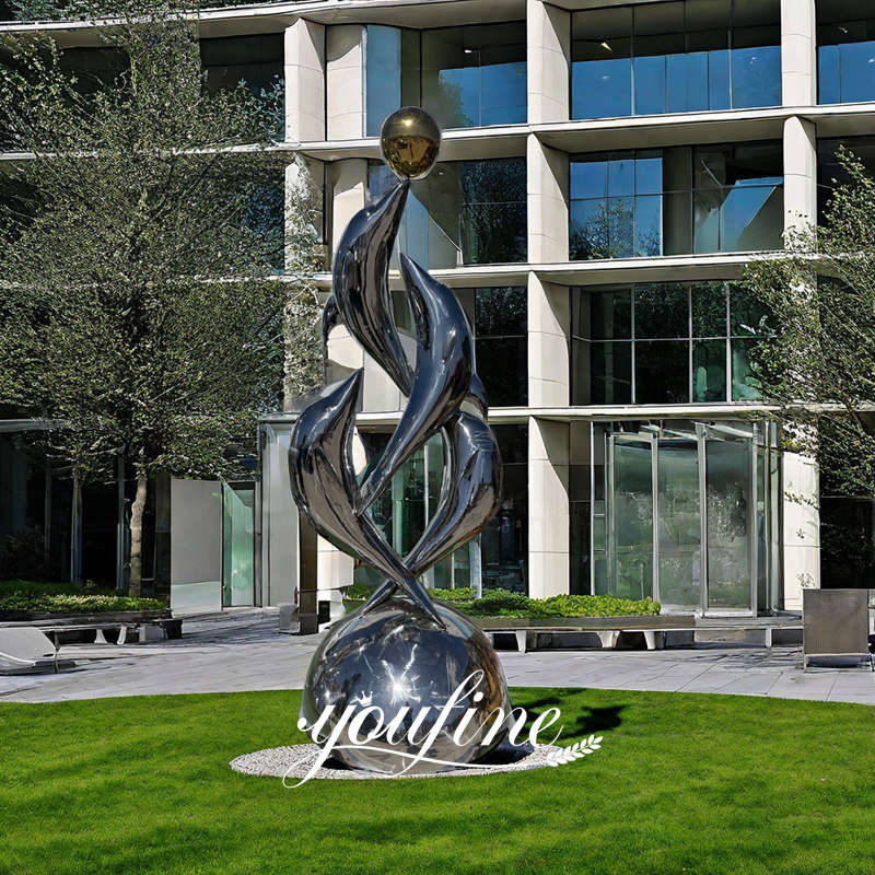 modern metal dolphin statue