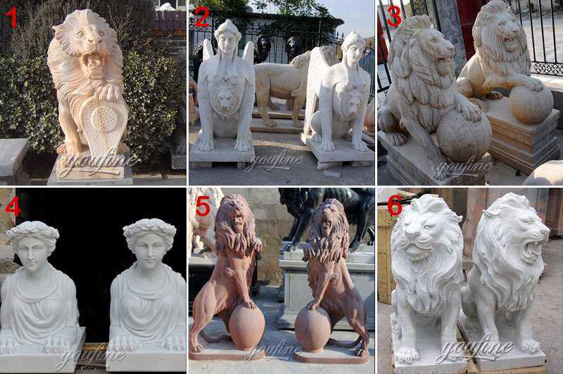 outdoor stone lion statue