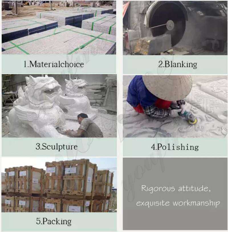 process-of-Outdoor marble garden bench
