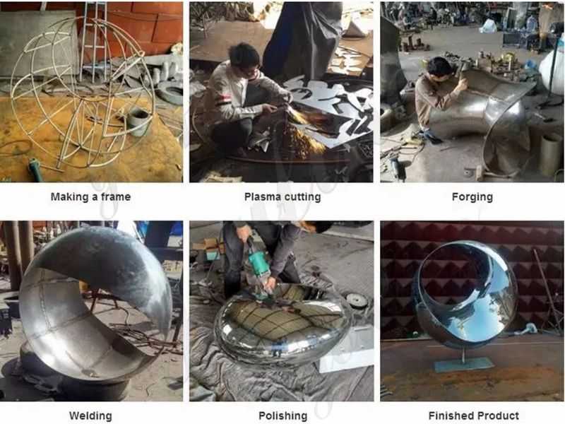 process of large stainless steel sculpture